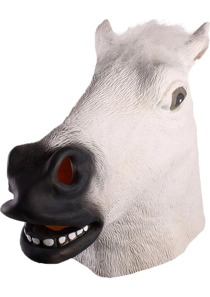 C Cadılar Bayramı Maskeleri Lateks At Kafası Cosplay Hayvan Kostüm Seti Tiyatro Prank Çılgın Parti Sahne Kulaklık Seti At Maskesi Köpek At Maskeleri (Yurt Dışından)