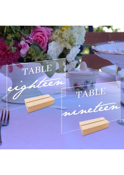 BT055 Akrilik Masa Burcu Tutucu Ahşap Tabanlı Temizle Düğün Masa Burcu Numarası Restoran Otel Için Yer Kartı Ekran Standı 87HA (Yurt Dışından) modelleri