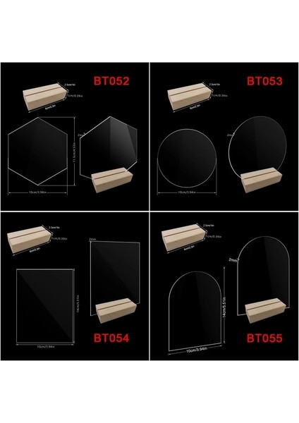 BT055 Akrilik Masa Burcu Tutucu Ahşap Tabanlı Temizle Düğün Masa Burcu Numarası Restoran Otel Için Yer Kartı Ekran Standı 87HA (Yurt Dışından) fırsatları