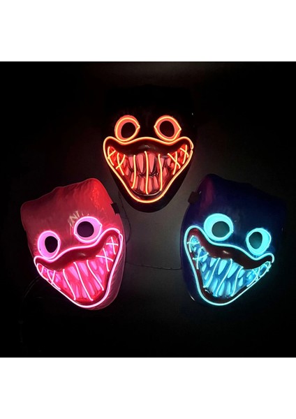 Siyah LED 01 Cadılar Bayramı Neon LED Tasfiye Maskesi Masque Masquerade Parti Maskeleri Karanlıkta Işık Aydınlık Komik Maskeler Cosplay Kostüm Malzemeleri (Yurt Dışından) indirimleri