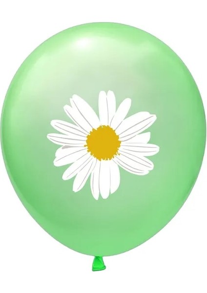 Yeşil Çiçek 10 Adet 12 Inç Papatya Lateks Balonlar ile Konfeti Balon Ayçiçeği Topları Yaz Hawaii Tema Parti Doğum Günü Partisi Düğün Dekor (Yurt Dışından)