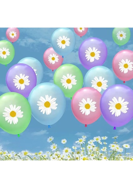 Yeşil Çiçek 10 Adet 12 Inç Papatya Lateks Balonlar ile Konfeti Balon Ayçiçeği Topları Yaz Hawaii Tema Parti Doğum Günü Partisi Düğün Dekor (Yurt Dışından)