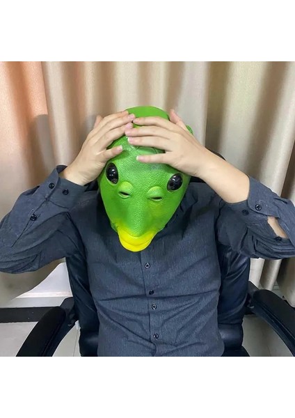 Turuncu Komik Yeşil Balık Maskesi, Yeşil Ağız Balık Lateks Maskesi, Yeşil Balık Golf Sopası Kılıfı Şapka, Cadılar Bayramı Kostüm Partisi Cadılar Bayramı Cosplay (Yurt Dışından) indirimleri