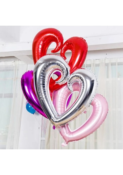 Gümüş Aşk Büyük Hollow Kalp Şekli Folyo Balonlar Düğün Dekorasyon Helyum Balon Sevgililer Günü Altın Kalp Parti Malzemeleri Balonlar (Yurt Dışından) fiyatları