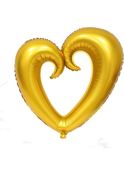 Gümüş Aşk Büyük Hollow Kalp Şekli Folyo Balonlar Düğün Dekorasyon Helyum Balon Sevgililer Günü Altın Kalp Parti Malzemeleri Balonlar (Yurt Dışından) fırsatları