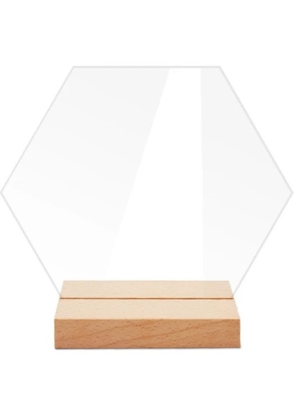 B Akrilik Masa Burcu Tutucu Ahşap Tabanlı Temizle Düğün Masa Burcu Numarası Yer Kartı Ekran Standı Restoran Otel Için Yeni (Yurt Dışından)