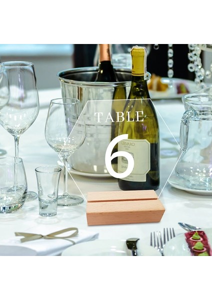 B Akrilik Masa Burcu Tutucu Ahşap Tabanlı Temizle Düğün Masa Burcu Numarası Yer Kartı Ekran Standı Restoran Otel Için Yeni (Yurt Dışından) modelleri