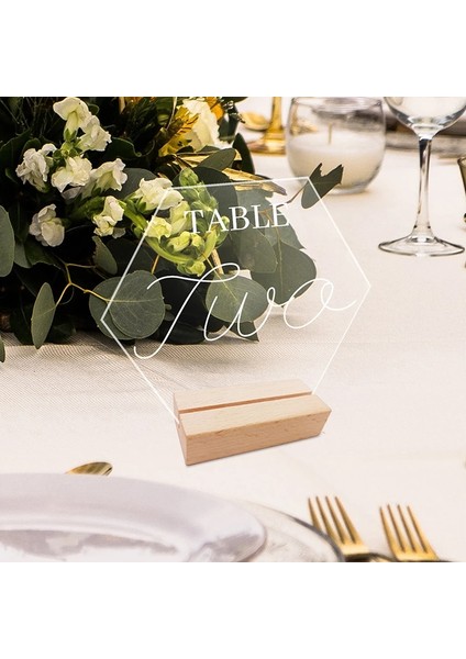 B Akrilik Masa Burcu Tutucu Ahşap Tabanlı Temizle Düğün Masa Burcu Numarası Yer Kartı Ekran Standı Restoran Otel Için Yeni (Yurt Dışından) indirimleri