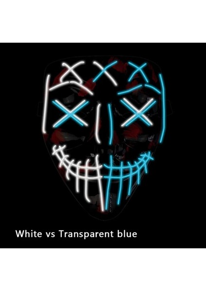 2 Renk 4 Korku Cadılar Bayramı LED Maske LED Neon Işık Up Maske Kostüm Festivali Cosplay Dj Parti Işık Up Maskeleri Seçim Tasfiye Maskara Maskesi (Yurt Dışından)