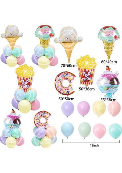 10 Adet Numarası 5 1 Takım Macaron Balon Kulesi Donut ile Dondurma Folyo Balonlar Kızın Donut Doğum Günü Partisi Süslemeleri Için Set Dıy Hediye Malzemeleri (Yurt Dışından) indirimleri