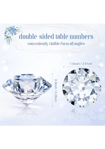 Gümüş 5 Adet 5/10 Adet Elmas Yeri Kart Sahibinin Akrilik Masa Numarası Sahipleri Kristal Kart Düğün Bebek Duş Masa Kartı Dekorasyon Için Standları (Yurt Dışından) fiyatları