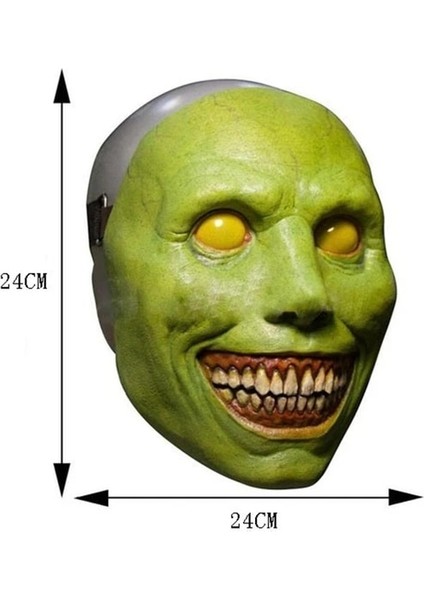 Yeşil 2022 Cadılar Bayramı Korku Maskesi Beyaz Yeşil Yüz Exorcist Gülümseme Lateks Korku Palyaço Yüz Maskesi Cadılar Bayramı Cosplay Parti Cosplaying Sahne (Yurt Dışından)