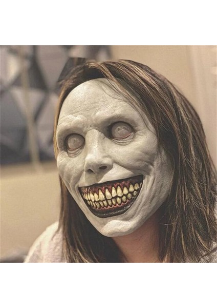 Yeşil 2022 Cadılar Bayramı Korku Maskesi Beyaz Yeşil Yüz Exorcist Gülümseme Lateks Korku Palyaço Yüz Maskesi Cadılar Bayramı Cosplay Parti Cosplaying Sahne (Yurt Dışından) indirimleri