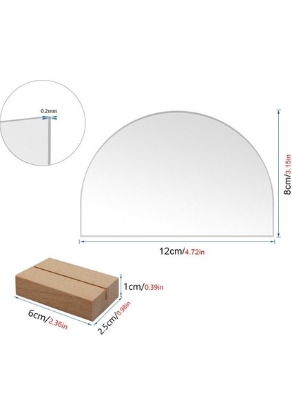 12CM 10 Adet 5/10/30 Adet Akrilik Düğün Masa Işareti Dıy Boş Şeffaf Ekran Işaretleri Ahşap Taban Yelpaze Şeklinde Koltuk Işareti Parti Olay Dekorasyon (Yurt Dışından)