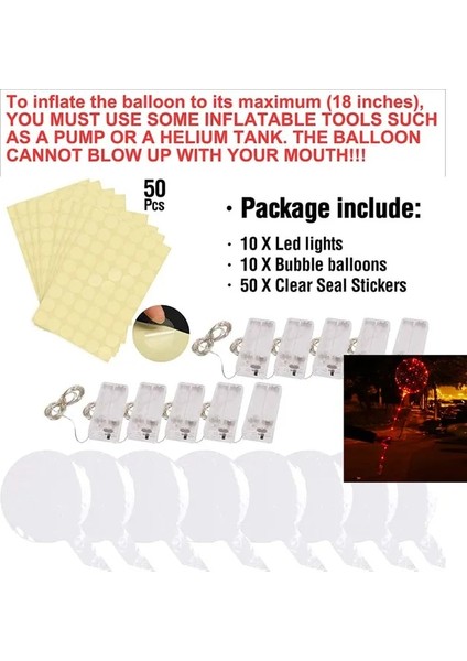 Kırmızı LED 18 Inç Çubuksuz 10 Paket LED Işık Up Bobo Balonlar Dekorasyon Kapalı Veya Açık Doğum Günü Düğün Yeni Yıl Partisi Noel Kutlamaları (Yurt Dışından)