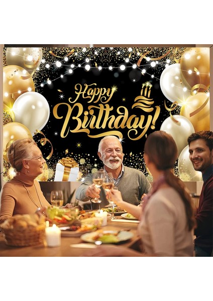 18 Mutlu Doğum Günü Zemin Afiş Büyük Siyah Altın Balon Yıldız Poster Standında Zemin Doğum Günü Fotoğraf Arka Plan Duvar Parti Dekoru (Yurt Dışından) indirimleri