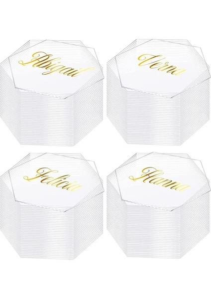 Altıgen 10 Adet Düğün Davetiyesi Şeffaf Akrilik Oturma Kartı Boş Masa Yer Kartları Dikdörtgen Burcu Konuk Isimleri Etiketi Parti Dıy Dekorasyon (Yurt Dışından) fiyatları