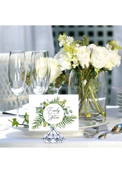 Gümüş 5 Adet 5/10 Adet Elmas Yeri Kart Sahibinin Akrilik Masa Numarası Sahipleri Kristal Kart Düğün Bebek Duş Masa Kartı Dekorasyon Için Standları (Yurt Dışından) indirimleri