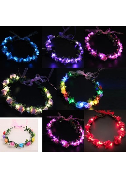 30 10 Adet Yetişkin Çocuk Light Up LED Kedi Kulak Kar Tanesi Ağacı Kafa Bandı Çiçek Taç Doğum Günü Düğün Karnaval Glow Parti Malzemeleri (Yurt Dışından)