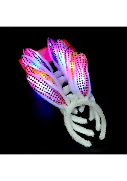 30 10 Adet Yetişkin Çocuk Light Up LED Kedi Kulak Kar Tanesi Ağacı Kafa Bandı Çiçek Taç Doğum Günü Düğün Karnaval Glow Parti Malzemeleri (Yurt Dışından)