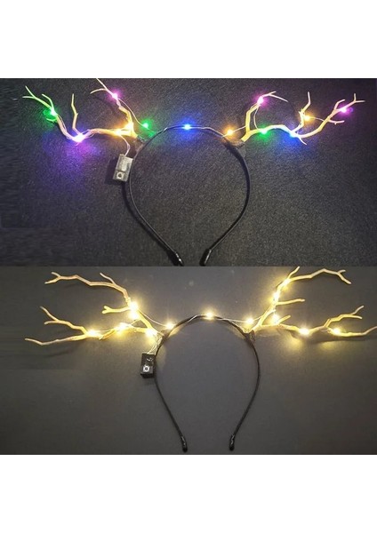 30 10 Adet Yetişkin Çocuk Light Up LED Kedi Kulak Kar Tanesi Ağacı Kafa Bandı Çiçek Taç Doğum Günü Düğün Karnaval Glow Parti Malzemeleri (Yurt Dışından)