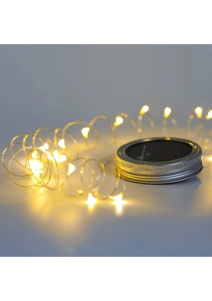 Sıcak Beyaz 2m 20LEDS Güneş Mason Kavanoz Kapağı Işıkları LED Peri Yıldız Ateşböceği Dize Kapakları Düğün Veranda Bahçe Partisi Bar Süslemeleri Için Işıklar (Kavanoz Yok) (Yurt Dışından)