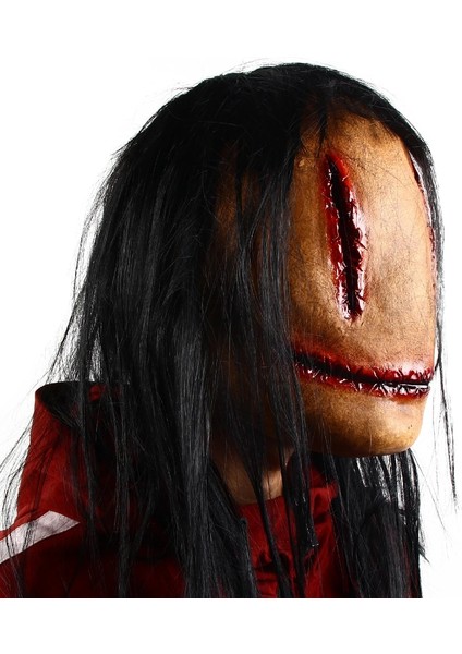 Siyah Cadılar Bayramı Korku Süslü Elbise Parti Maskesi Kanlı Gerçekçi Korku Gülen Cosplay Zor Lateks Kazak Maskesi Kostüm Sahne (Yurt Dışından) fırsatları