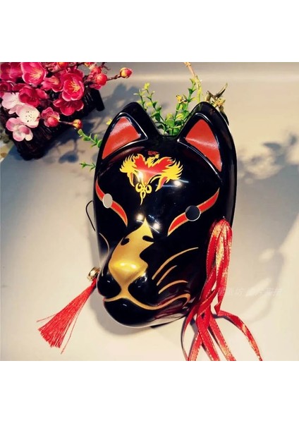 Mavi Anime Iblis Avcısı Tilki Maskeleri Japon Maskesi Kedi Maskesi Masquerade Festivali Topu Kabuki Kitsune Maskeleri Parti Cosplay Sahne (Yurt Dışından) indirimleri