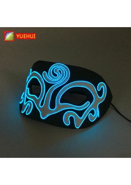 03 Mavi Cadılar Bayramı 10 Renk LED Neon El Tel Maske Cosplay Aydınlık Tilki Maskesi Dans Parti Elbise Aksesuarları (Yurt Dışından) fiyatları