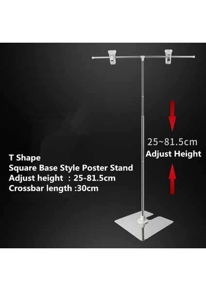 Stil 6 Ayarlanabilir Poster Standı Paslanmaz Çelik Ekran Banner Standı Tutucu Klipsli Sergileme Raf Tutucu (Yurt Dışından)