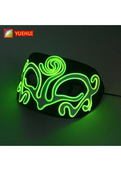 03 Limon Yeşili Cadılar Bayramı 10 Renk LED Neon El Tel Maske Cosplay Aydınlık Tilki Maskesi Dans Parti Elbise Aksesuarları (Yurt Dışından) fiyatları