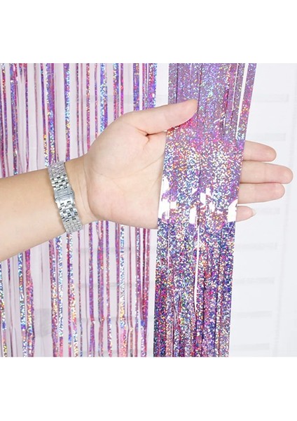 5pcs-Q9-Blueconfetti Metalik Folyo Tinsel Saçak Perde Doğum Günü Düğün Bekarlığa Veda Partisi Dekorasyon Yetişkin Yıldönümü Fotoğrafçılığı Parti Arka Planında (Yurt Dışından)