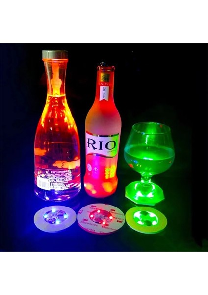1 Adet Kırmızı Çap 6 cm LED Rgb Şarap Cam Şarap Şişesi Mat Etiket Işık Akülü Flaş Parti Içecek Coaster Noel Vazo Bar Dekorasyon Işık (Yurt Dışından) fiyatları