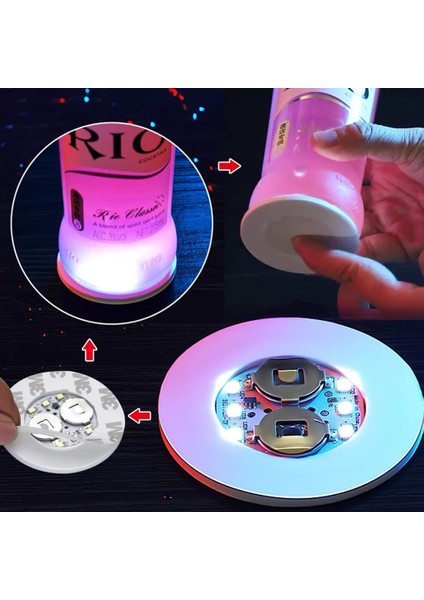 1 Adet Kırmızı Çap 6 cm LED Rgb Şarap Cam Şarap Şişesi Mat Etiket Işık Akülü Flaş Parti Içecek Coaster Noel Vazo Bar Dekorasyon Işık (Yurt Dışından) indirimleri