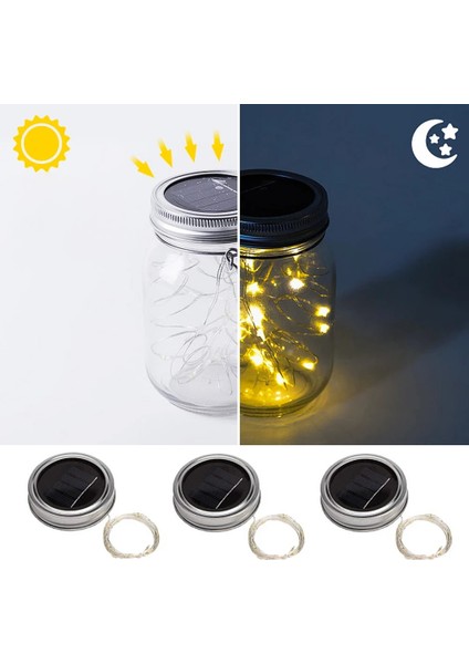 Çok Renkli 2 M 20 Leds Güneş Mason Kavanoz Kapağı Işıkları LED Peri Yıldız Ateşböceği Dize Kapakları Düğün Veranda Bahçe Partisi Bar Süslemeleri Için Işıklar (Kavanoz Yok) (Yurt Dışından)