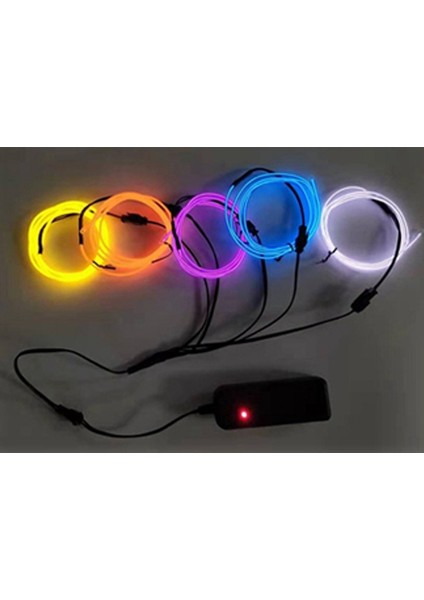 Kırmızı 5 In 1 Glow Tel Kablo LED Neon Noel Dans Partisi Dıy Kostümleri Aydınlık Giysiler Işık Dekorasyon Çocuklar Şaka Oyuncaklar 1 M Her Kablo (Yurt Dışından) modelleri