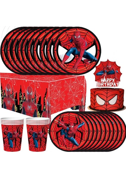 Balon-1 Adet Süper Kahraman Kırmızı Örümcek Adam Parti Spidey Supplie Fincan Plaka Zemin Masa Örtüsü Parti Boys Için Doğum Günü Bebek Duş Parti Dekorasyon (Yurt Dışından)