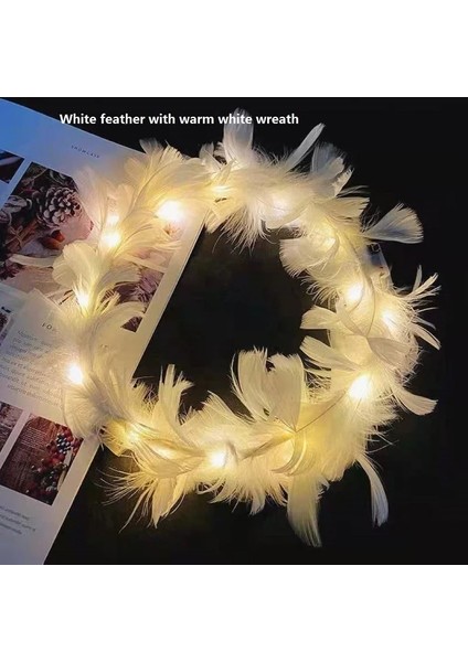B 10 Adet 10 Adet Taç Çiçekler LED Tüyler Taç Eşarplar Aydınlık Tüyler Melekler Taç Bantlar Düğün Parti Noel Hediyesi (Yurt Dışından)