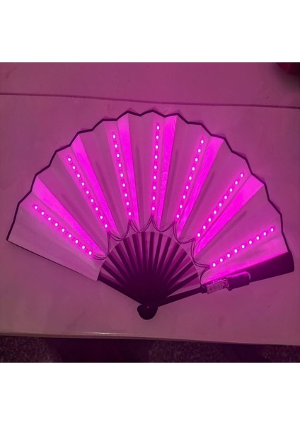 Pembe Glow Katlanır LED Fan Dans Işıkları Gece Gösterisi Dj Floresan Bar Gece Kulübü Parti Hediyeler Cadılar Bayramı Dekorasyon Renk Değişen Fan (Yurt Dışından)