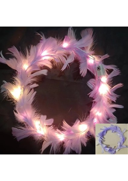 Mor TÜY01 1 Adet Glow Kafa Bandı Ayarlanabilir LED Işık Parti Düğün Doğum Günü Glow Parti Saç Aksesuarları Için Tüy Çelenk Hairband Şekeri (Yurt Dışından)