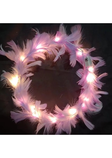 Mor TÜY01 1 Adet Glow Kafa Bandı Ayarlanabilir LED Işık Parti Düğün Doğum Günü Glow Parti Saç Aksesuarları Için Tüy Çelenk Hairband Şekeri (Yurt Dışından)