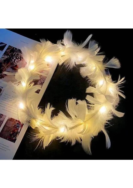 Mor TÜY01 1 Adet Glow Kafa Bandı Ayarlanabilir LED Işık Parti Düğün Doğum Günü Glow Parti Saç Aksesuarları Için Tüy Çelenk Hairband Şekeri (Yurt Dışından)