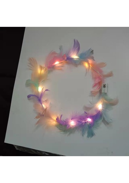 Mor TÜY01 1 Adet Glow Kafa Bandı Ayarlanabilir LED Işık Parti Düğün Doğum Günü Glow Parti Saç Aksesuarları Için Tüy Çelenk Hairband Şekeri (Yurt Dışından)