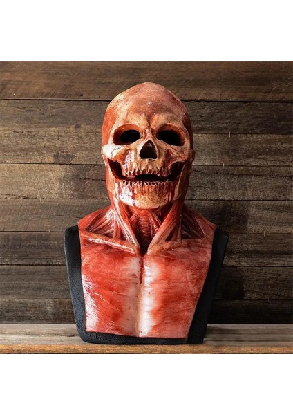 E Tam Kafa Kafatası Maskesi Kafatası Kask Korku Helloween Maskesi Parti Cosplay Kanlı Iğrenç Rot Yüz Korkunç Maske Terör Maskesi Geç (Yurt Dışından)