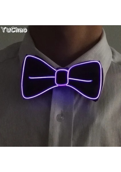 C Mor Sıcak Satış LED Festivali Rave Işık Parti Cosplay Vendetta Guy Fawkes Flaş Takım Elbise El Şapka + Parlayan Kravat + Neon Maske Bar Dans Malzemeleri (Yurt Dışından) fiyatları