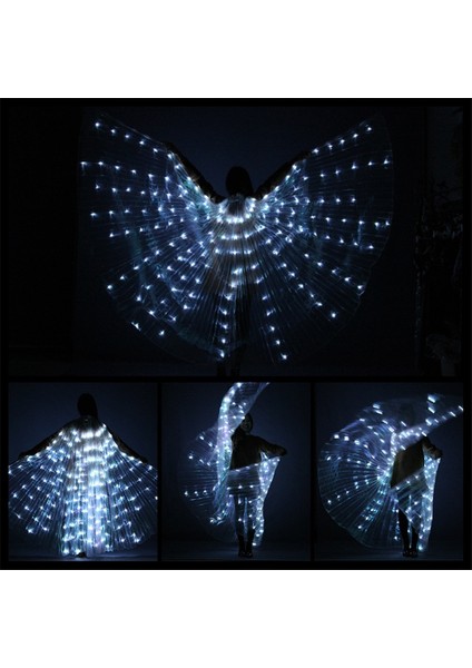 Beyaz L (Yetişkin 155-175CM) Oryantal Dans LED Kelebek Kanatları Parti Festivali Performansı Floresan Isis Kanatları Oryantal Dans Karnaval Kostümleri Yetişkinler Için Gösterir (Yurt Dışından) indirimleri