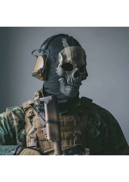 E Unisex Korku Call Of Duty Hayalet Taktik Kafatası Maskesi Cadılar Bayramı Gerçekleştirmek Parti Masquerade Prop Kask Cosplay Lateks Başlık (Yurt Dışından)