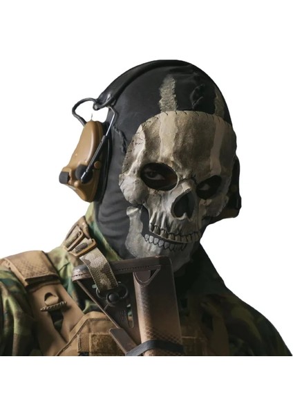 E Unisex Korku Call Of Duty Hayalet Taktik Kafatası Maskesi Cadılar Bayramı Gerçekleştirmek Parti Masquerade Prop Kask Cosplay Lateks Başlık (Yurt Dışından)