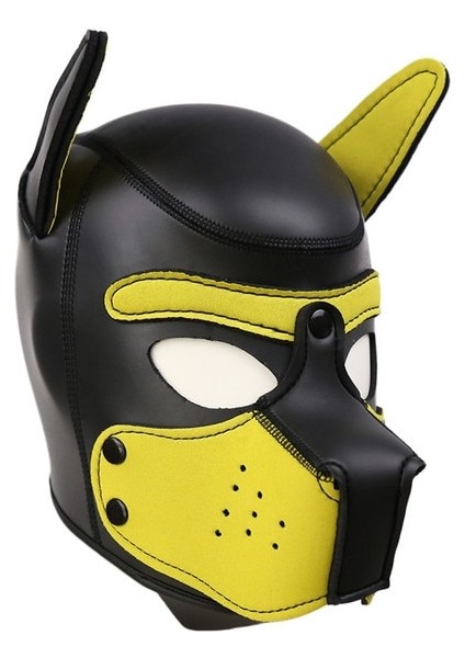 F Rol Oynama Köpek Parti Maskesi, Kulaklı Tam Kafa Maskesi Hayvan Masquerade Tam Yüz Maskesi (Yurt Dışından)