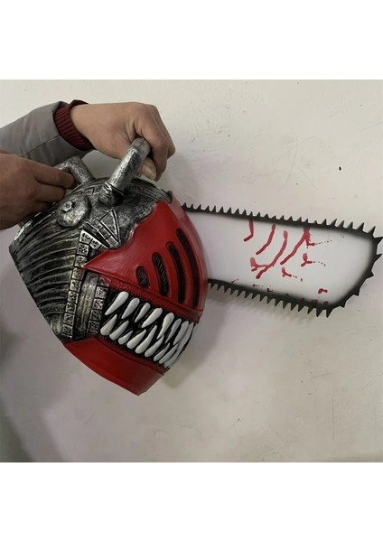 Testere Adam Maskesi 2023 Testere Maskesi Erkekler Için Cosplay Anime Kostümleri Testere Adam Rol Testere Lateks Kask Cadılar Bayramı Sahne Aksesuarları Yetişkin Hediye Için (Yurt Dışından)